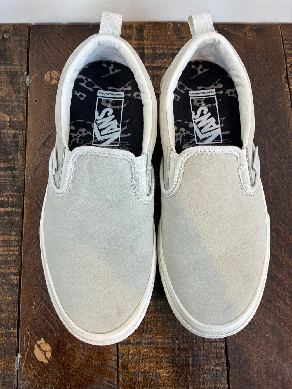 Vans x Public Men's 5.5 Slip-On Suede Sneakers Light Gray Skate